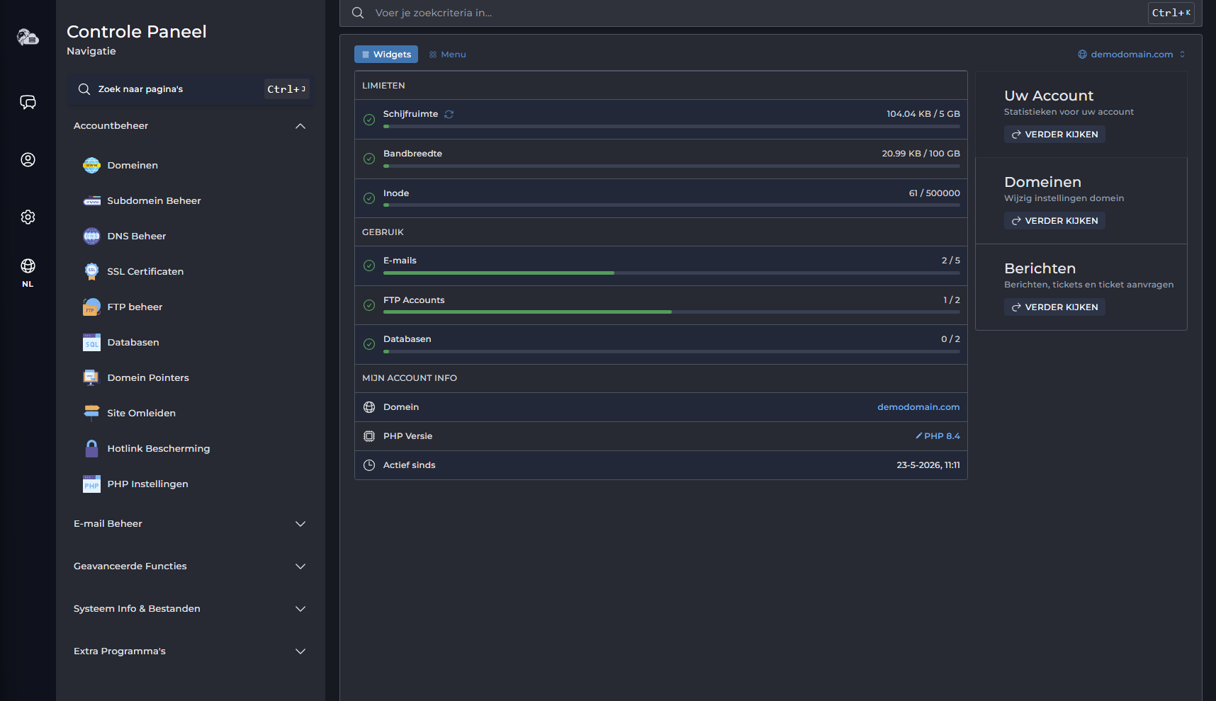 DirectAdmin Dashboard